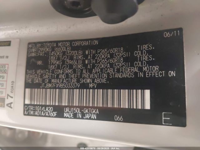 2011 LEXUS GX 460 JTJBM7FX9B5033379 Photo 8