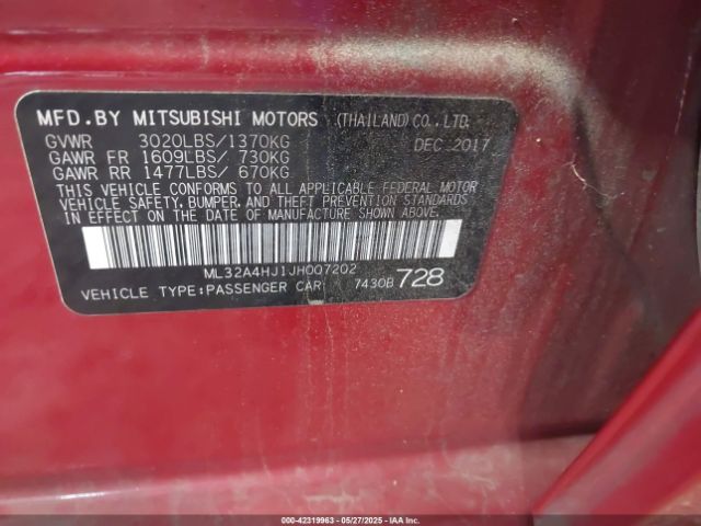 2018 MITSUBISHI MIRAGE ML32A4HJ1JH007202 Photo 8