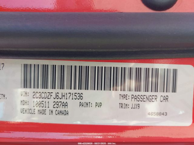2018 DODGE CHALLENGER 2C3CDZFJ6JH171536 Photo 8