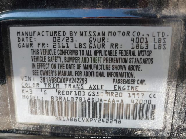2023 NISSAN SENTRA 3N1AB8CVXPY242298 Photo 8