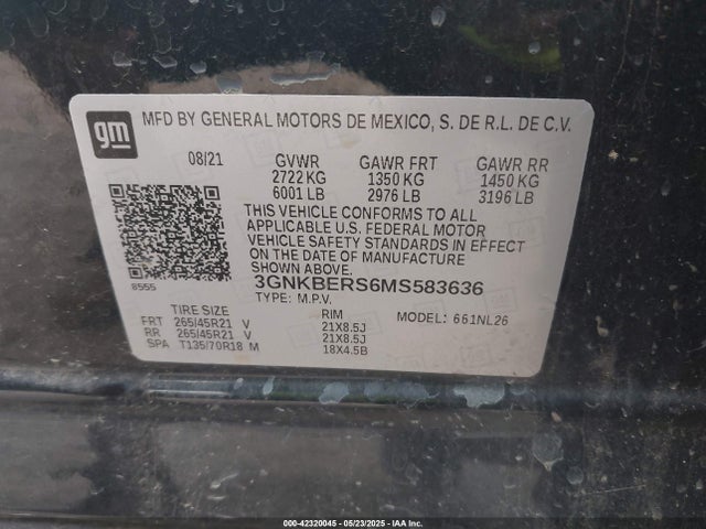 Chevrolet lgx 2021 3GNKBERS6MS583636 Image 9