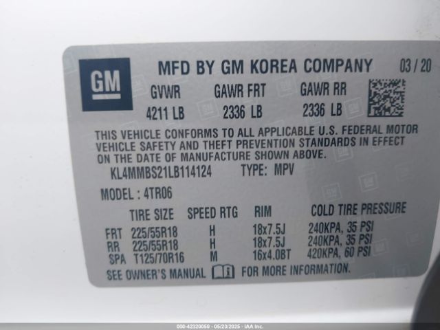 2020 BUICK ENCORE GX KL4MMBS21LB114124 Photo 8