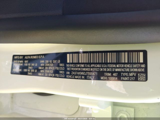 2018 ALFA ROMEO STELVIO ZASFAKNN3J7B95471 Photo 8