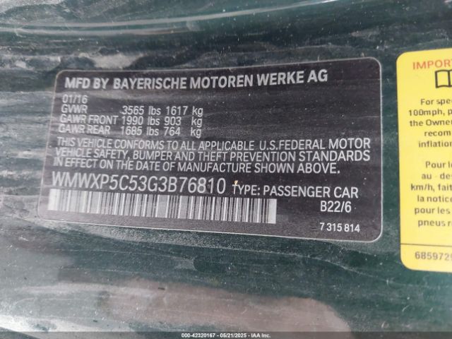 2016 MINI HARDTOP WMWXP5C53G3B76810 Photo 8