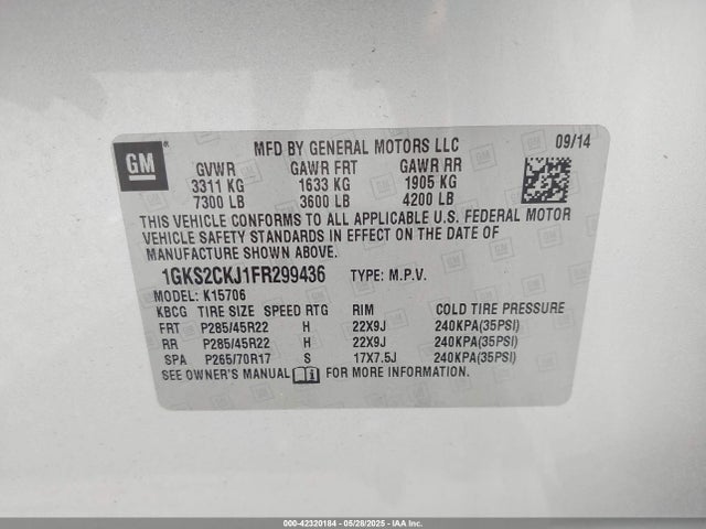 1GKS2CKJ1FR299436 GMC YUKON DENALI
