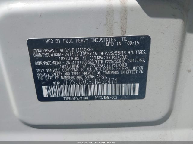 2016 SUBARU FORESTER JF2SJGXC5GH456474 Photo 8