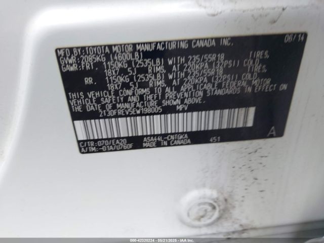2T3DFREV5EW198005 Toyota Rav4 Limited