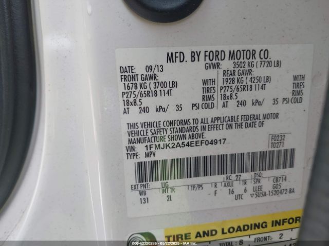 2014 FORD EXPEDITION EL 1FMJK2A54EEF04917 Photo 8