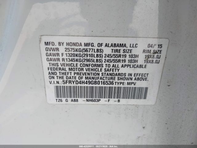 2016 ACURA MDX 5FRYD4H49GB016536 Photo 8