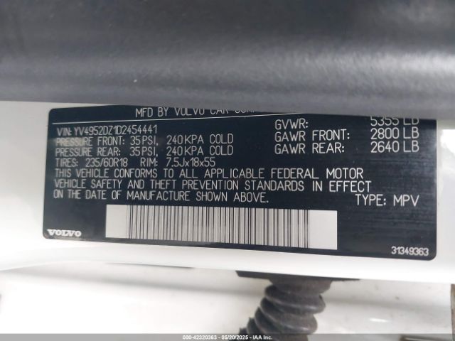 2013 VOLVO XC60 YV4952DZ1D2454441 Photo 8