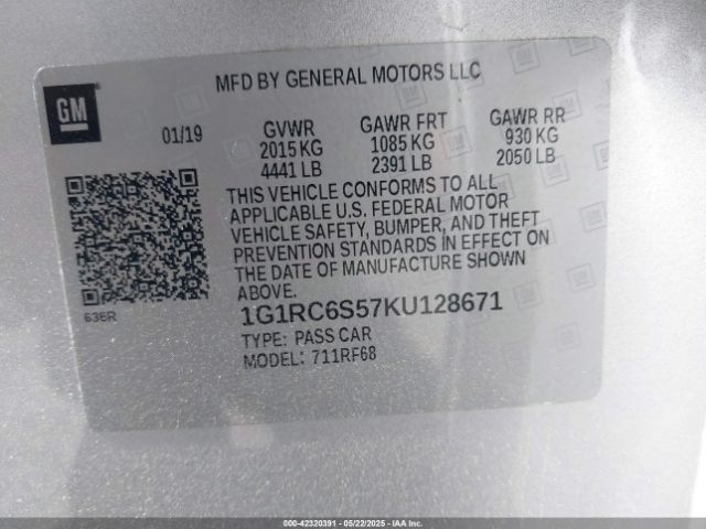 1G1RC6S57KU128671 Chevrolet VOLT LT