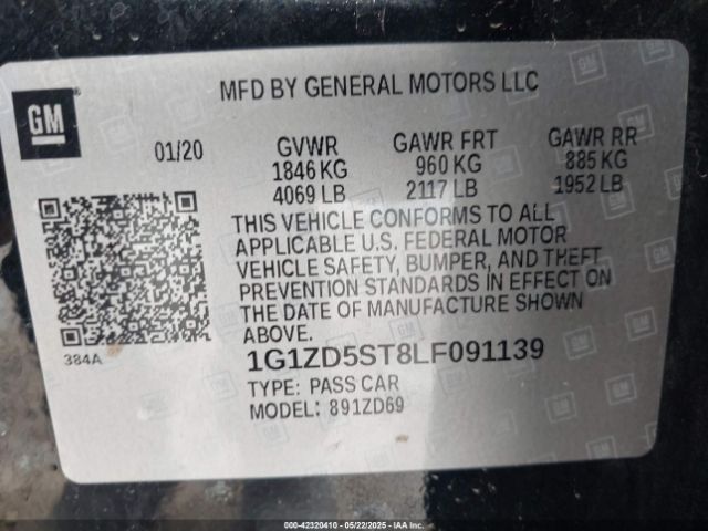1G1ZD5ST8LF091139 Chevrolet Malibu Fwd Lt