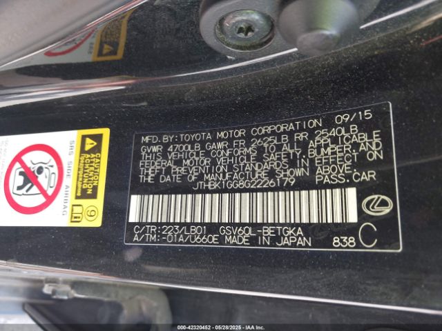 2016 LEXUS ES 350 JTHBK1GG8G2226179 Photo 8