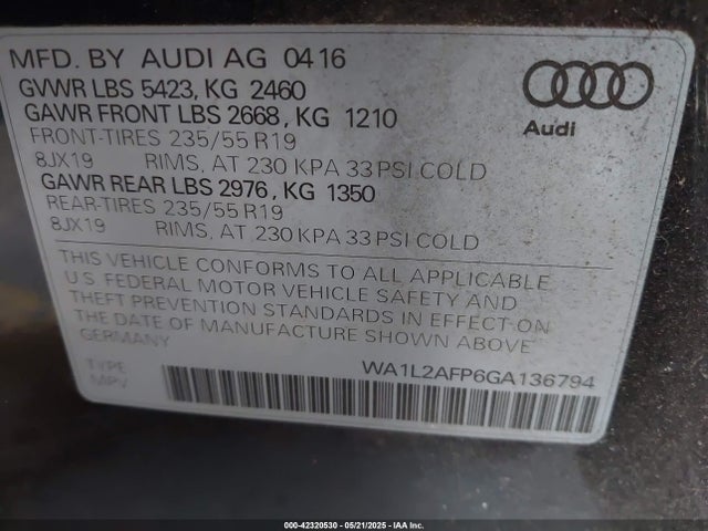 2016 AUDI Q5 WA1L2AFP6GA136794 Photo 8