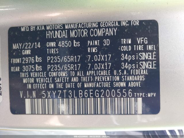 5XYZT3LB6EG200556 Hyundai Santa Fe Sport 2.4l