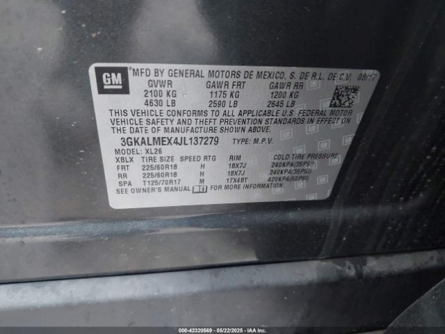 3GKALMEX4JL137279 GMC Terrain Sle