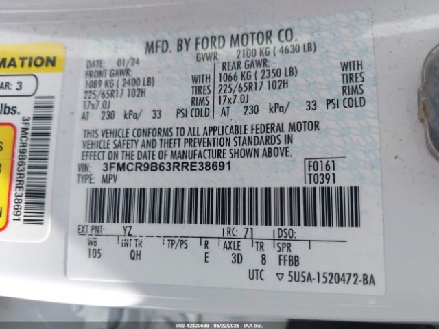 3FMCR9B63RRE38691 Ford Bronco Sport Big Bend