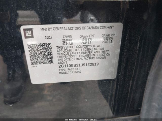 2G1105S31J9132919 Chevrolet IMPALA 1LT