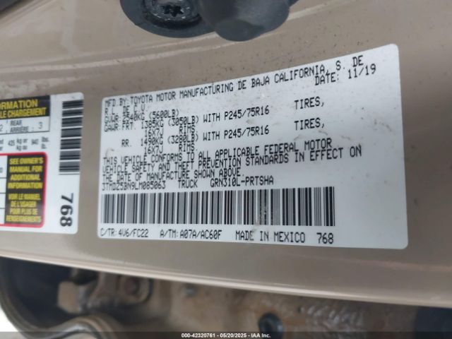 2020 TOYOTA TACOMA 3TMDZ5BN9LM085063 Photo 8