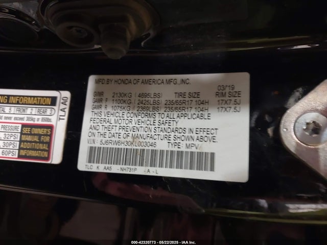 5J6RW6H30KL003046 Honda k24w9/k24v9