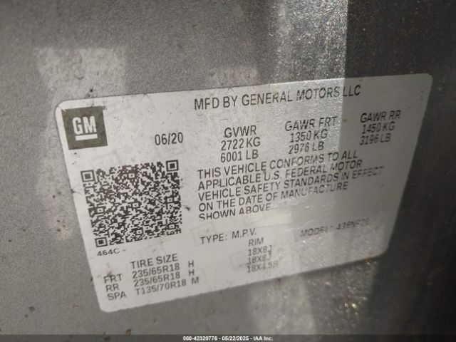 1GYKNAR44LZ213453 Cadillac Xt5 Fwd Luxury