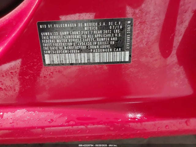 3VWC57BU7KM069854 Volkswagen 1.4 tsi