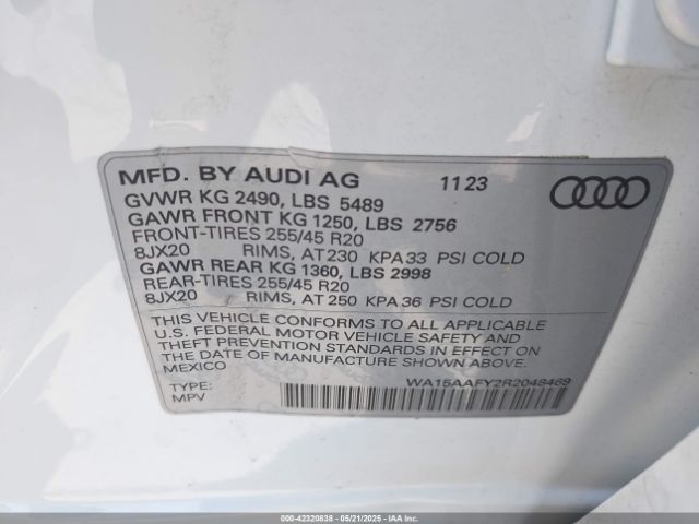 2024 AUDI Q5 SPORTBACK WA15AAFY2R2048469 Photo 8