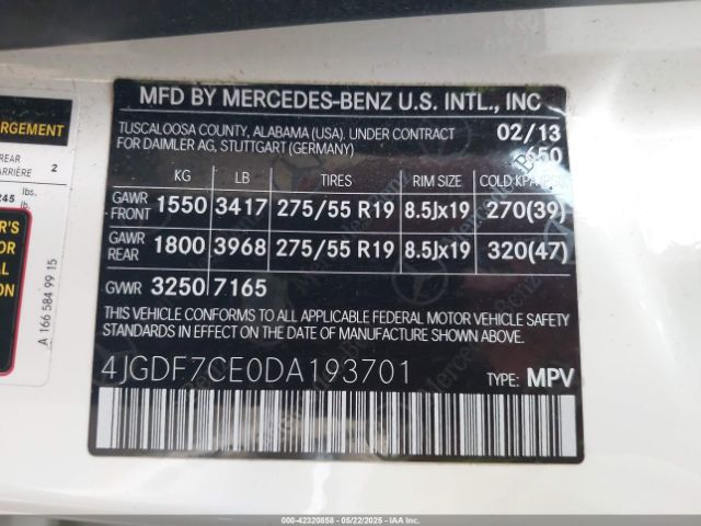2013 MERCEDES-BENZ GL 450 4JGDF7CE0DA193701 Photo 8