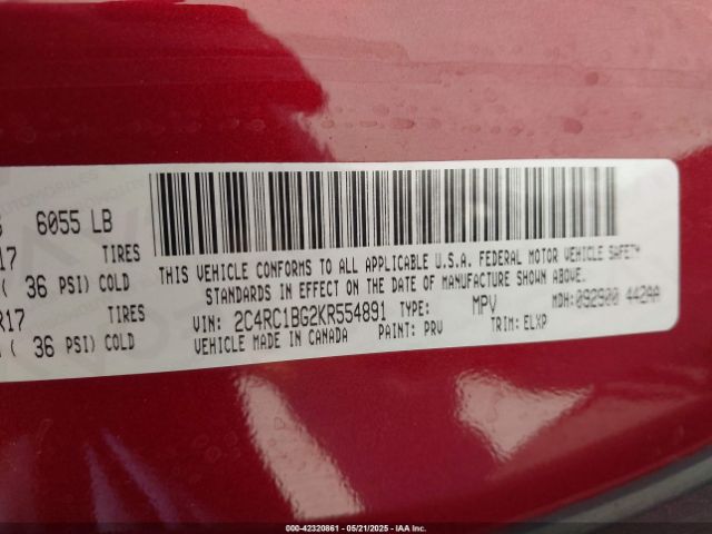 2019 CHRYSLER PACIFICA 2C4RC1BG2KR554891 Photo 8