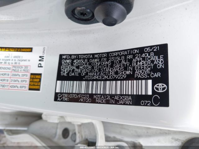 2021 TOYOTA COROLLA JTDS4MCE2MJ079229 Photo 8