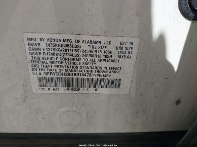 2016 ACURA MDX 5FRYD3H29GB016478 Photo 8