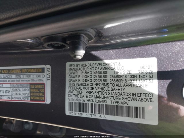 2021 HONDA CR-V 5J6RW1H89MA009683 Photo 8