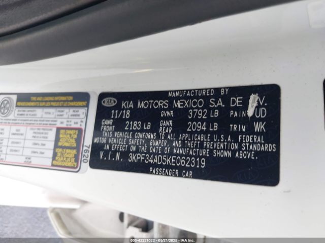 2019 KIA FORTE 3KPF34AD5KE062319 Photo 8
