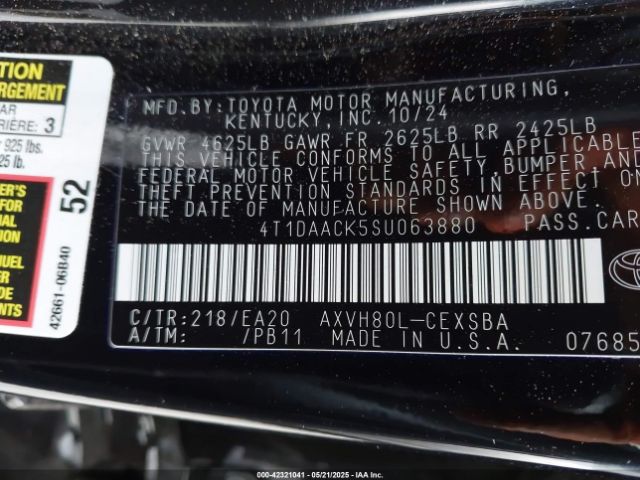 4T1DAACK5SU063880 Toyota a25a-fxs