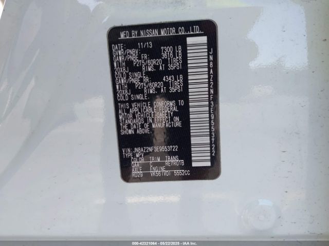 JN8AZ2NF3E9553722 Infiniti QX80