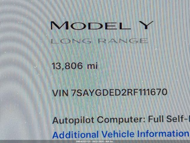 7SAYGDED2RF111670 Tesla Model Y Long Range Dual Motor All-wheel Drive/rwd