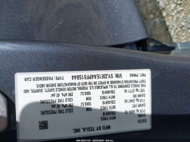 2023 TESLA MODEL 3 5YJ3E1EA4PF515844 Photo 8