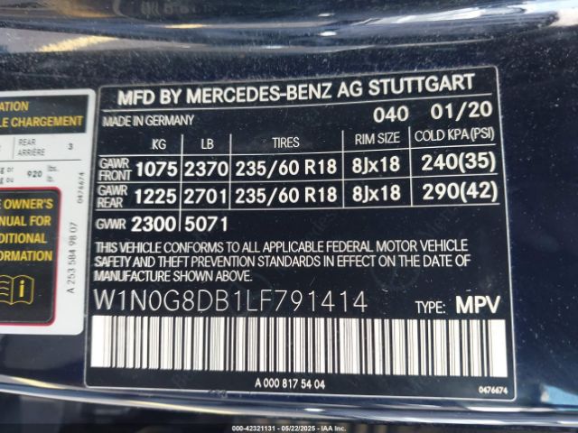 2020 MERCEDES-BENZ GLC 300 W1N0G8DB1LF791414 Photo 8