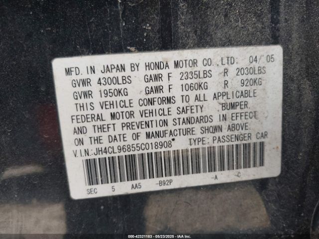2005 ACURA TSX JH4CL96855C018908 Photo 8