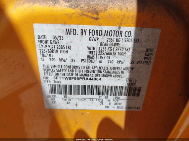 3FTTW8F99PRA44864 Ford Maverick Lariat