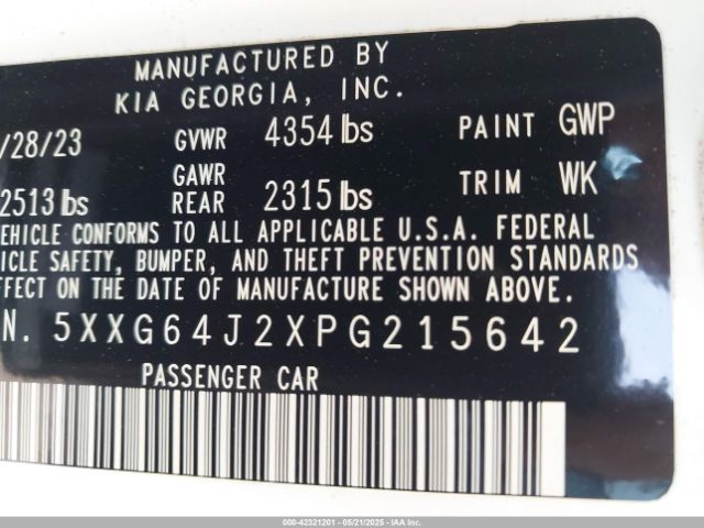 2023 KIA K5 5XXG64J2XPG215642 Photo 8