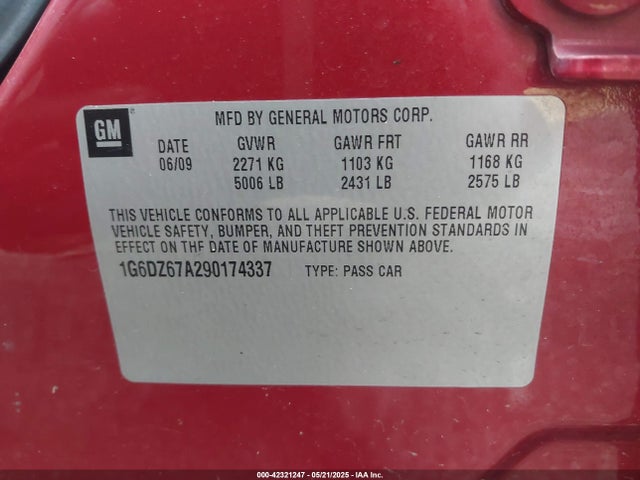 2009 CADILLAC STS 1G6DZ67A290174337 Photo 8