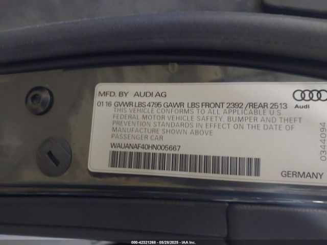 2017 AUDI A4 WAUANAF40HN005667 Photo 8