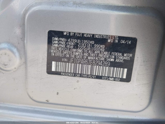 Subaru 2014 2014 JF1GPAR67E8294289 Image 9