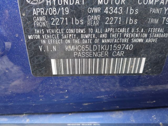 KMHC65LD1KU159740 Hyundai IONIQ PLUG-IN HYBRID