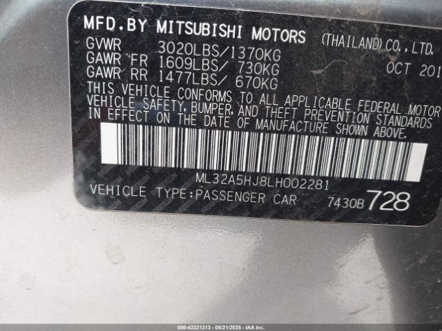 2020 MITSUBISHI MIRAGE ML32A5HJ8LH002281 Photo 8