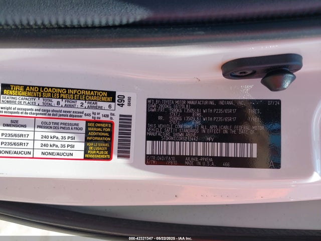 5TDKRKEC0RS213442 Toyota SIENNA LE