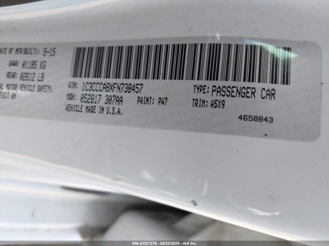 2015 CHRYSLER 200 1C3CCCABXFN738457 Photo 8