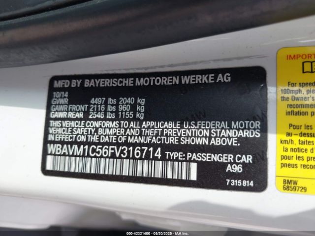 WBAVM1C56FV316714 BMW X1 Sdrive28i