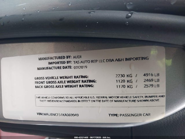 2019 AUDI A5 WAUBNCF51KA069949 Photo 8